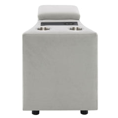 Emee - Console With USB - Gray Corduroy