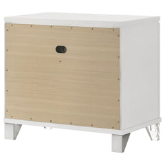 Marmore - 2-Drawer Nightstand Bedside Table - White