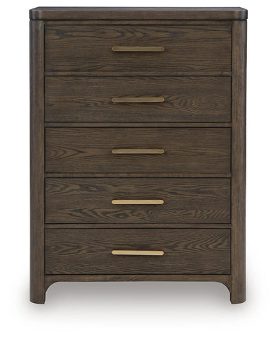 Radkin - Five Drawer Chest - Burnished Brown