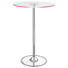 Thea - Round Glass Top LED Bistro Bar Table - Chrome