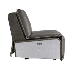 Metier - Recliner - Gray Top Grain Leather & Aluminum