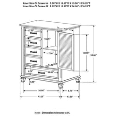 Franco - 5-Drawer Door Chest