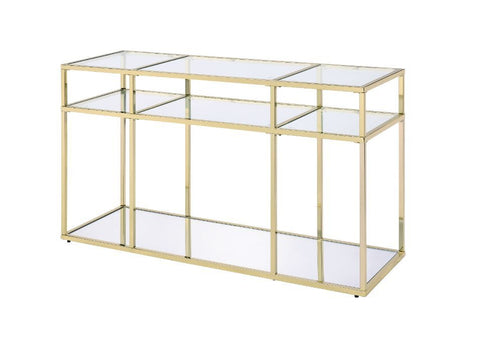 Uchenna - Sofa Table - Clear Glass & Gold