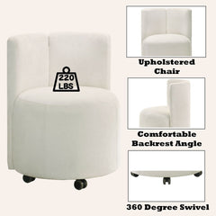 Blayde - Side Chair With Swivel (Set of 2) - White Chenille Fabric