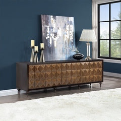 Diya - Console Cabinet - Forged Bronze & Espresso