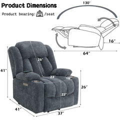 Omarion - Power Recliner With Lift & Heating & Massage