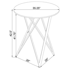 Bexter - Round Faux Marble Bistro Bar Table - Chrome