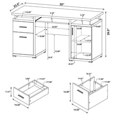 Tracy - 2-Drawer Office Computer Desk