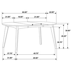 Jedda - 5 Piece Oval Dining Table Set - Dark Walnut