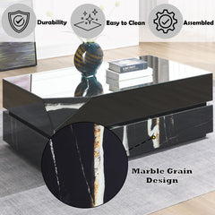 Drisana - Coffee Table - Black Mirrored Finish