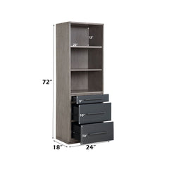 Estevon - Bookshelf - Gray Oak Finish