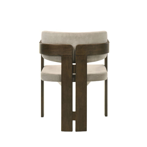 Destin - Side Chair - Light Gray Fabric & Walnut Finish