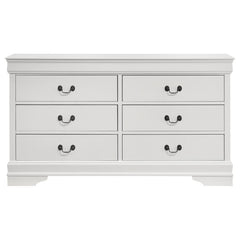 Louis Philippe - 6 Drawers Dresser - White