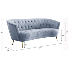 Bayram - Sofa - Light Gray Velvet