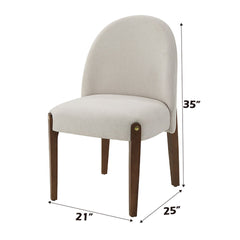 Gamarya - Side Chair (Set of 2) - White Fabric & Oak