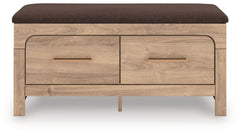 Kinlanni - Bedroom Upholstered Storage Bench - Tan / Brown