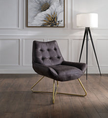 Dhalsim - Accent Chair - Antique Ebony Top Grain Leather