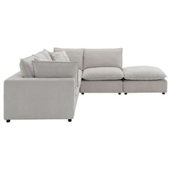 Marisa - Modular Left Facing Loveseat With 2 Pillows - Beige Boucle