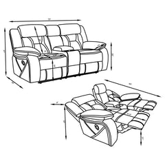 Higgins - Upholstered Motion Reclining Sofa Set