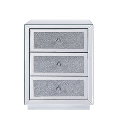 Noralie - 26" Accent Table - Mirrored, Faux Diamonds
