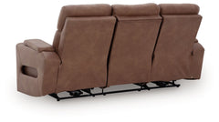 Clean-Slate - Caramel - Power Reclining Sofa / Adj Headrest