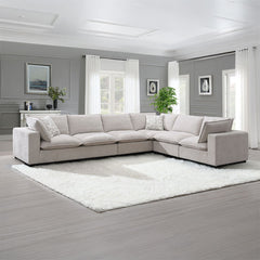 Marisa - Modular Armless Chair - Beige Boucle