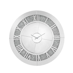 Noralie - 39" Wall Clock - Mirrored & Faux Diamonds