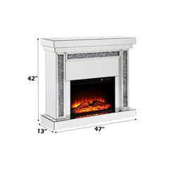 Noralie - Fireplace - Mirrored & Faux Diamonds - 42"