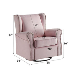 Tamaki - Swivel Chair - Pink Fabric