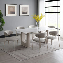 Kalam - Dining Table - Ceramic Top & Beige Finish