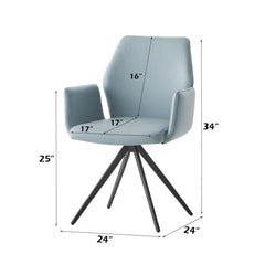 Segismunda - Side Chair With Swivel - Light Blue & Black