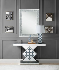 Noralie - 47" X 14" Console Table - Mirrored & Faux Diamonds