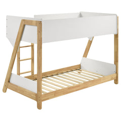 Wyatt - Wood Twin Over Twin Bunk Bed - White And Natural