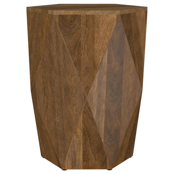 Zalika - Hexagonal Solid - Mango Wood End Table - Natural
