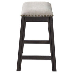 Elliston - Backless Counter Height Saddle Bar Stool (Set of 2) - Dark Grey And Beige