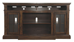 Roddinton - Dark Brown - XL TV Stand w/Fireplace Option