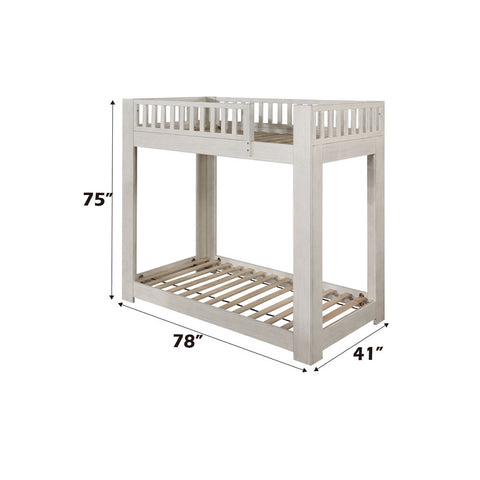 Cedro - Twin Over Twin Bunk Bed - Weathered White
