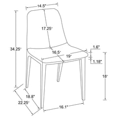 Irene - Upholstered Dining Side Chair (Set of 4) - Light Gray