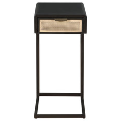 Amherst - 1-Drawer Radio Weave Cane Metal Side Table