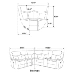 Sycamore - Upholstered Power Reclining Sectional Sofa