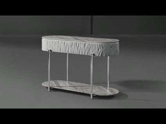 Yukino - Sofa Table - Gray High Gloss & Chrome