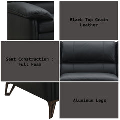 Eilene - Chair - Black Top Grain Leather
