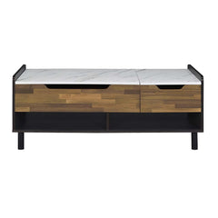 Axel - Coffee Table - Marble, Walnut & Black Finish