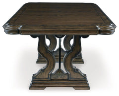 Maylee - 11 Pc. - Dining Extension Table, 4 Side Chairs, 2 Arm Chairs, Storage Bench, Buffet And Hutch - Dark Brown