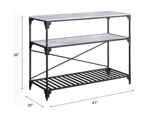 Jakob - Kitchen Cart - Black & Concrete Finish