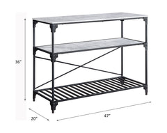 Jakob - Kitchen Cart - Black & Concrete Finish