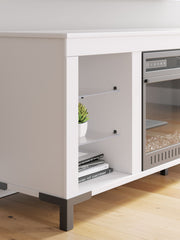 Brollevi - White - TV Stand With Fireplace