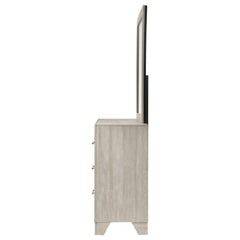 Trenton - 6-Drawer Bedroom Dresser With Mirror - Rustic Cream