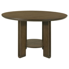Ottowa - 5-Piece Round Wood Dining Room Table Set - Brown
