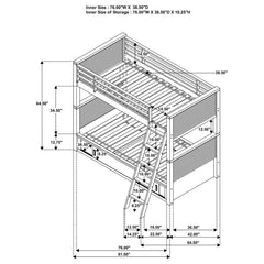 Oliver - Wood Twin Over Twin Bunk Bed - Java